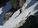 Cima Herberg - Salita del canale innevato verso la forcella per Cima Herberg